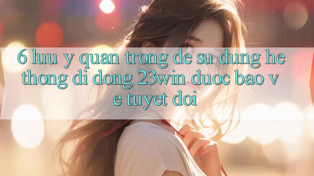6. Lưu Ý Quan Trọng Để Sử dụng Hệ thống di động 23win Được bảo vệ Tuyệt Đối 6. Lưu Ý Quan Trọng Để Sử dụng Hệ thống di động 23win Được bảo vệ Tuyệt Đối