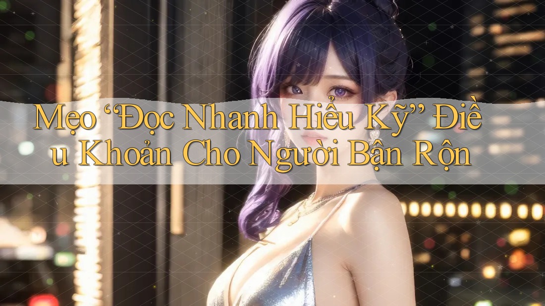 Mẹo “Đọc Nhanh Hiểu Kỹ” Điều Khoản Cho Người Bận Rộn Mẹo “Đọc Nhanh Hiểu Kỹ” Điều Khoản Cho Người Bận Rộn